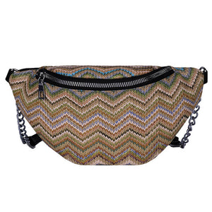 Stripe Weaving Waist Bag